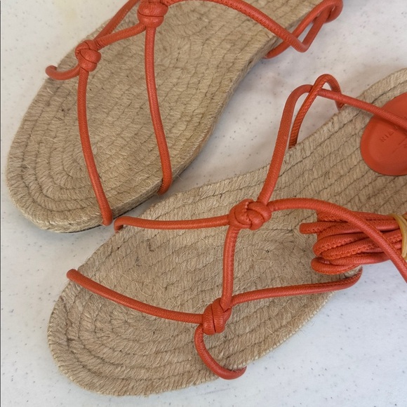 Jack Erwin x Olivia Lopez espadrille sandals. Orange Sz 9 - Picture 8 of 12